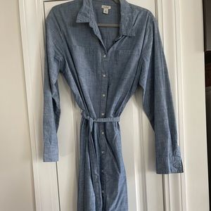 NWOT L.L. Bean chambray shirt dress Size 14